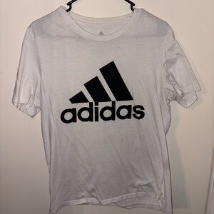 Adidas Men's White Tee with Black Logo